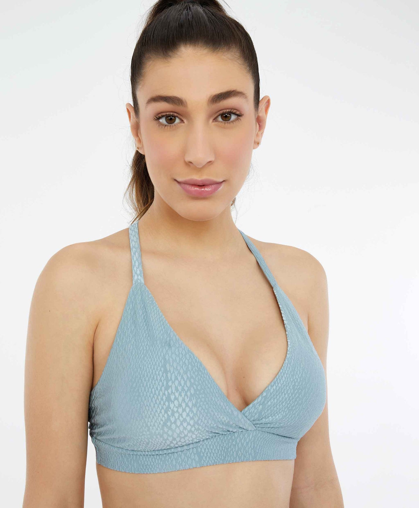 CANNES - PARIS sports bra with python pattern, backless