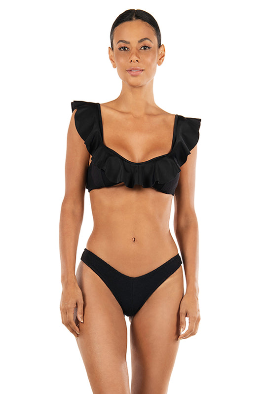 SAINT-TROPEZ - MADRID swimsuit top in terrycloth, with ruffles and classic straps